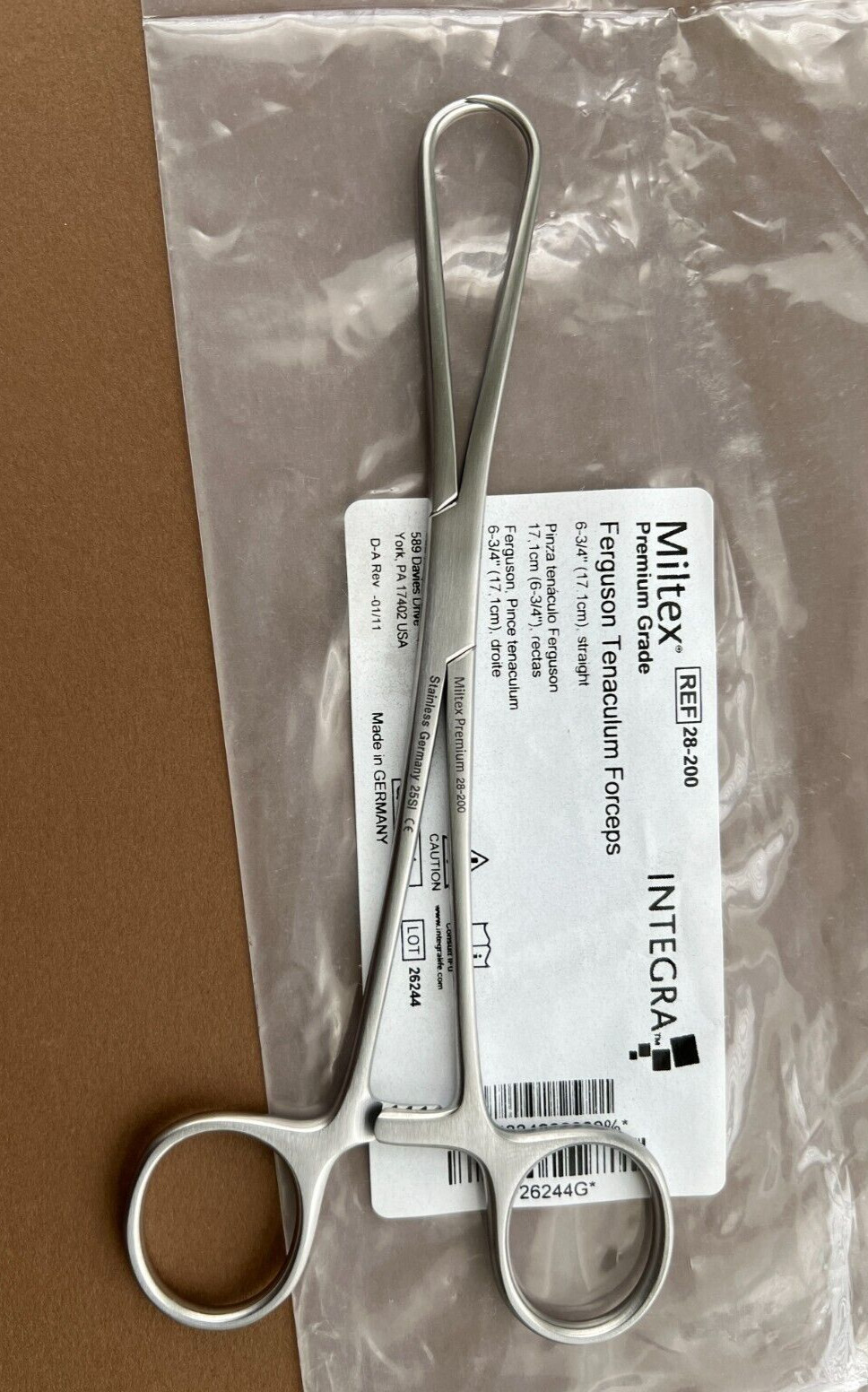 Miltex Premium Grade Ferguson Tenaculum Forceps 17cm # 28-200 Made in Germany