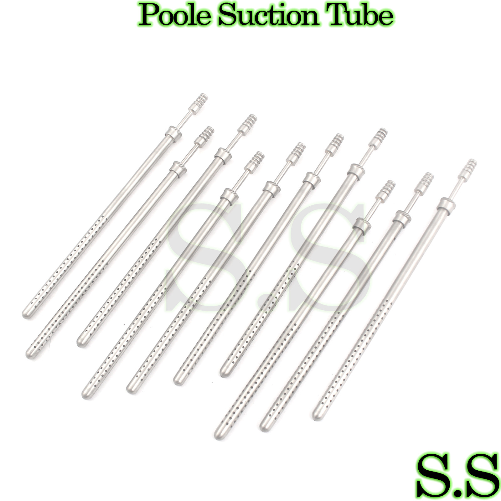 10 Pcs Surgical Poole Straight Suction Tube 9.25″ Width 10mm UPGRADED Instrument