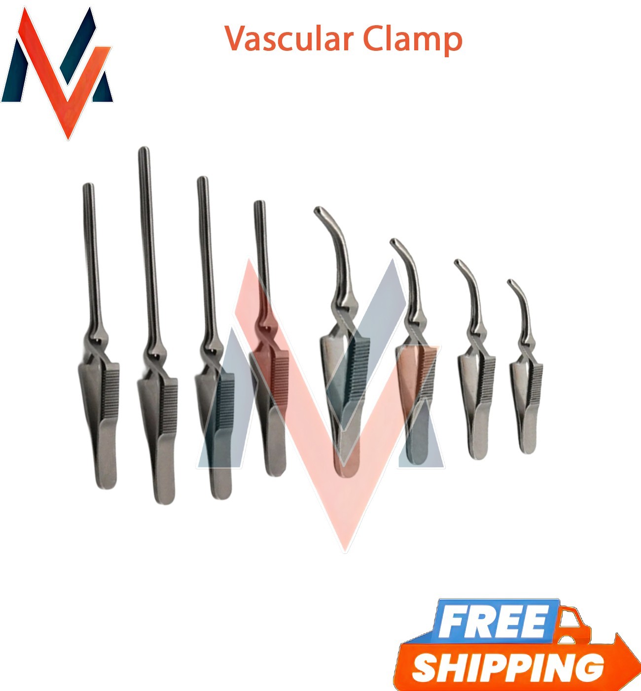 Debakey Bulldog Vascular Clamp Forceps Straight Curved Set