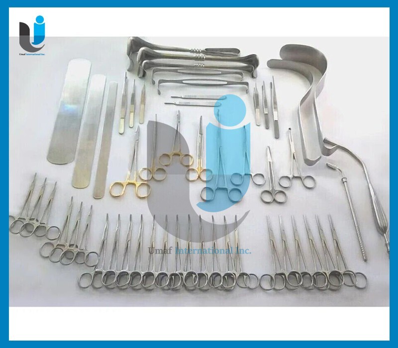 Basic Laparotomy Instruments 104 Pcs Surgery Set Medical Abdominal Gold