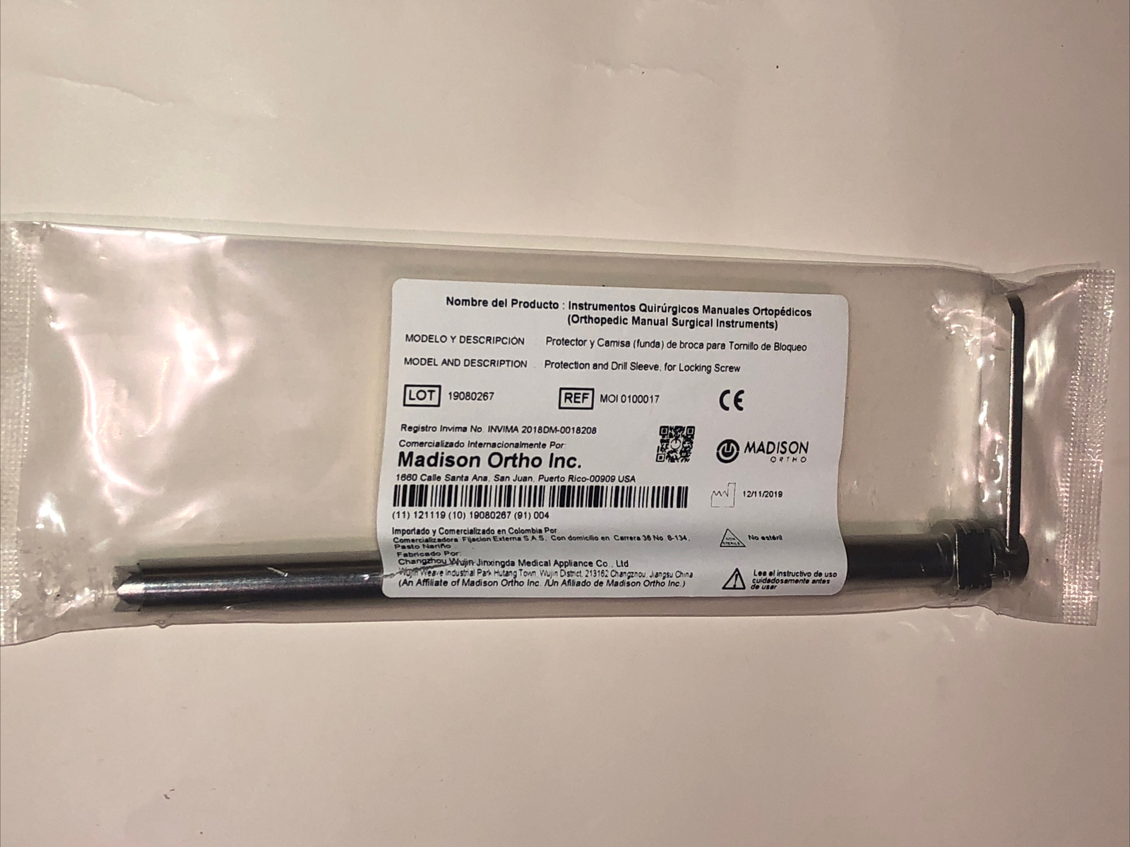 MADISON ORTHO Protection and drill sleeve for locking screw REF:MOI 0100017