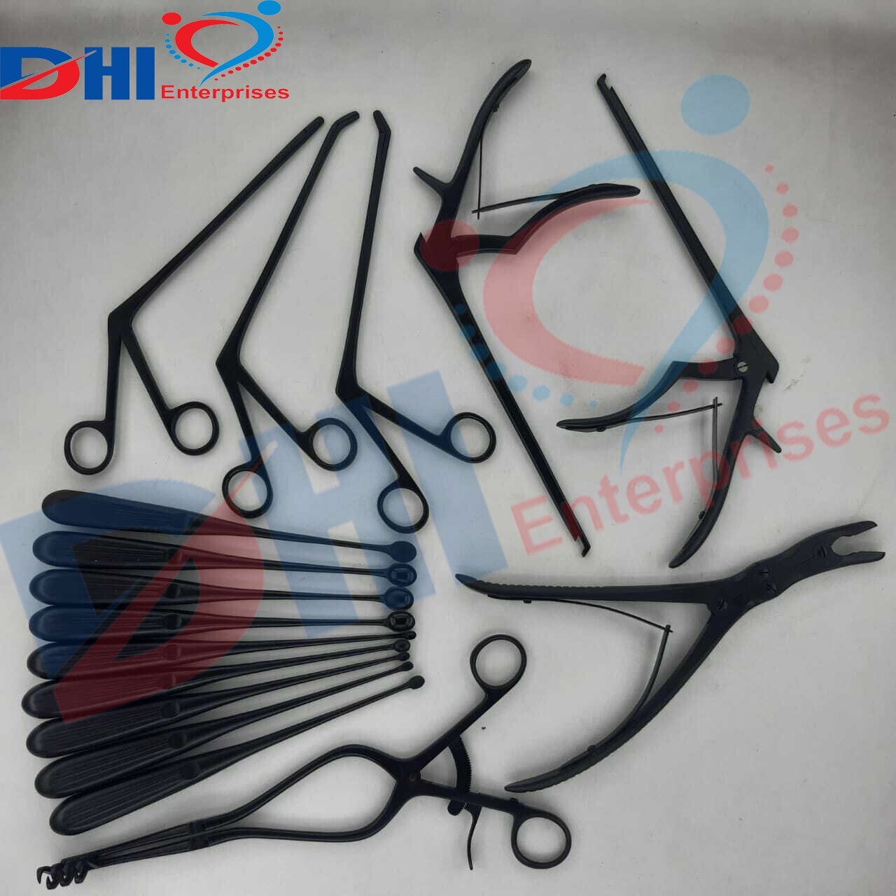 Basic Laminectomy Surgical Orthopedic Instruments Black Coated 16 PCs Set BY DHI