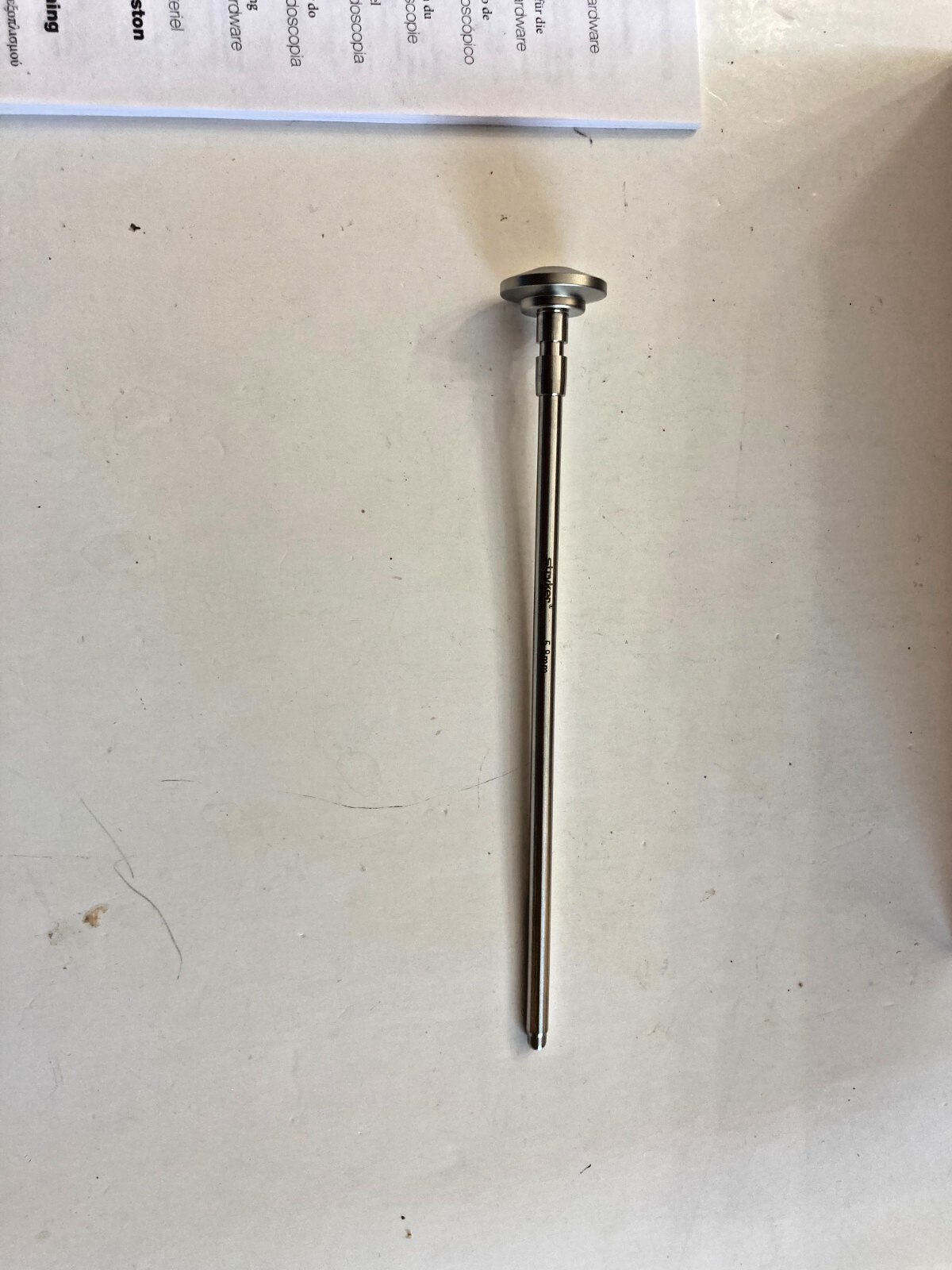 Stryker 5.8mm Blunt Obturator Endoscopy Instrument 747-031-511