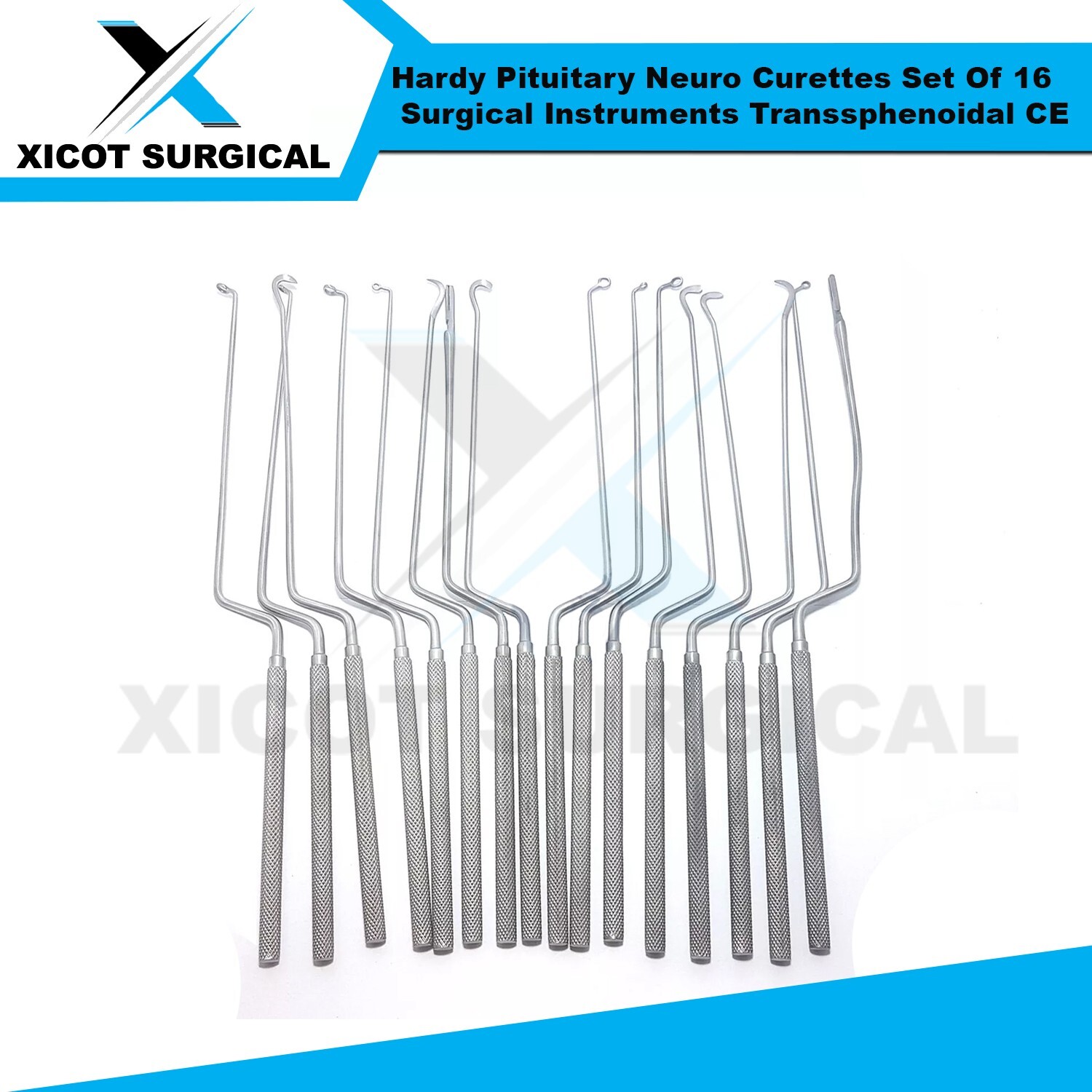 Hardy Pituitary Neuro Curettes Set Of 16 Surgical Instruments Transsphenoidal CE