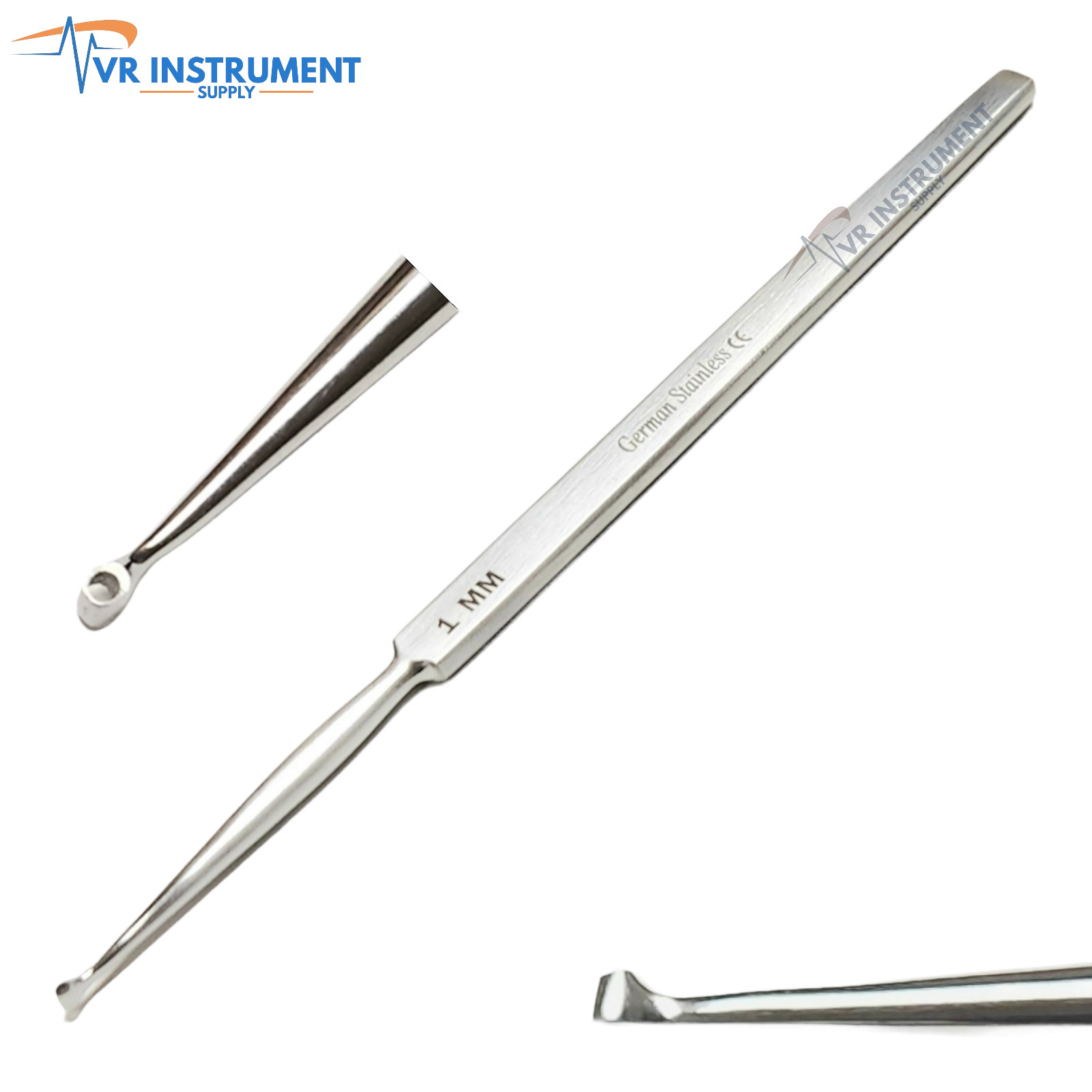 ENT Dermatology Fox Dermal Curettes 1 mm Surgical MedicaI Instruments 5.5″