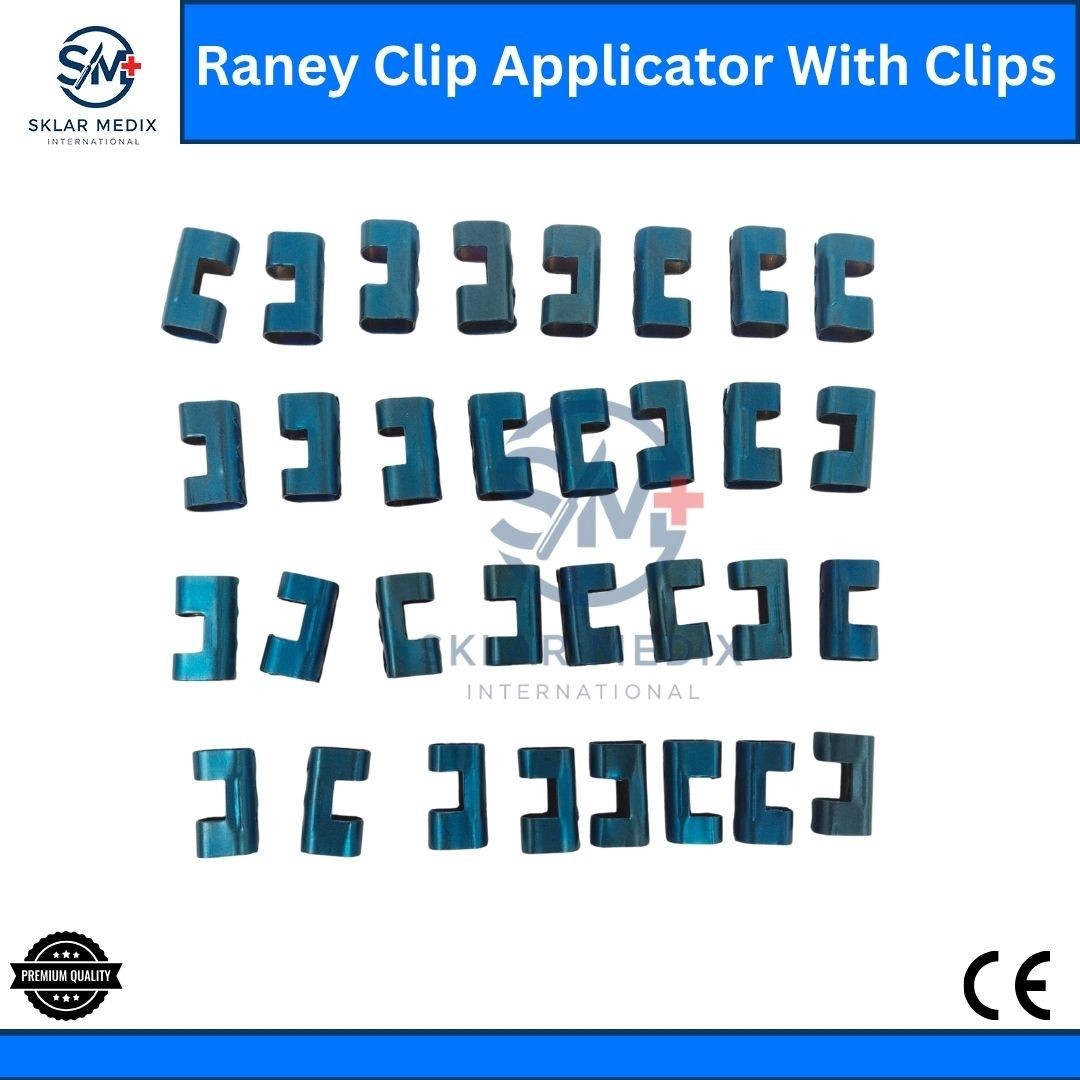 Raney Scalp Clip Applicator 30 Pcs Titanium Coated Clips Surgical Instrument Set