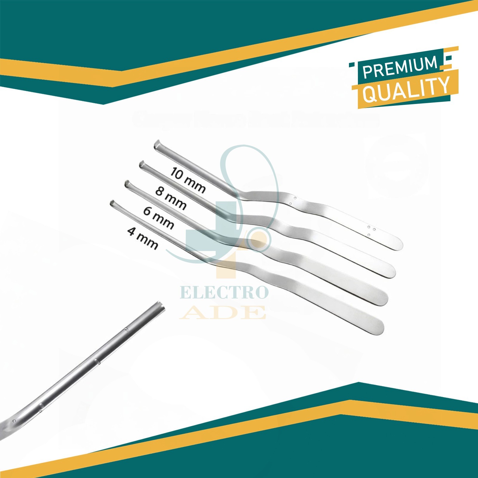 Caspar Nerve Root Retractor Bayonet Shaft 4,6,8,10 mm 4 PCs Set
