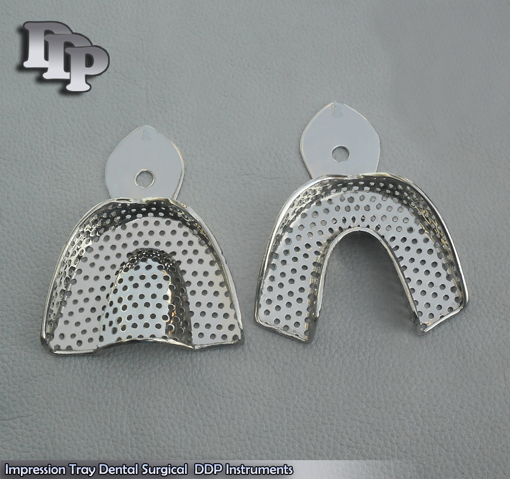 Dental Impression Trays Perforated Set Of 2 pcs L Size Surgical Instruments