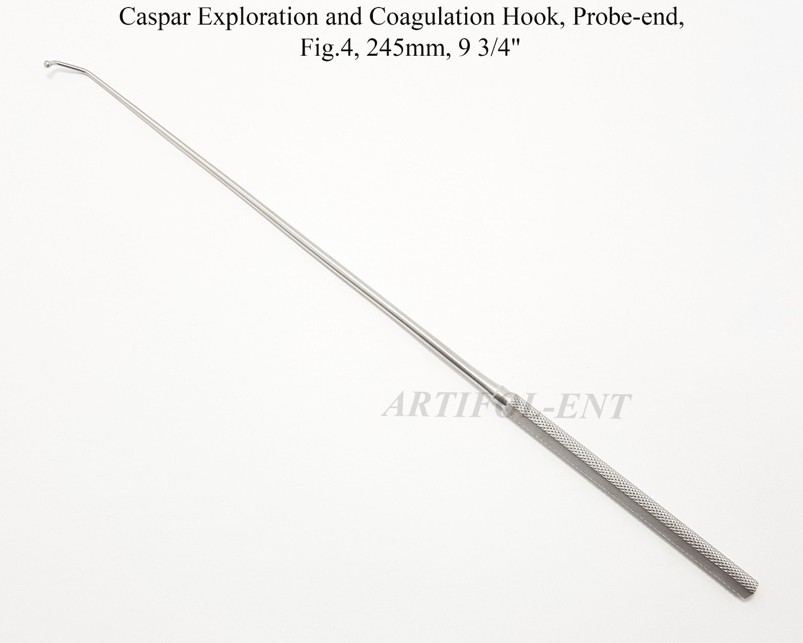 Caspar Exploration and Coagulation Vessel Hook Probe-end Fig.4 245mm 9 3/4″