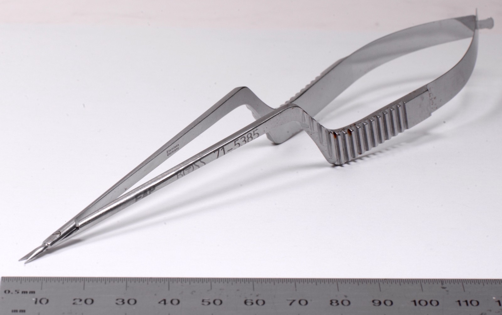 Boss #71-5385 Jacobson Micro Scissors 7¼” Bayonet Straight Germany Surgical