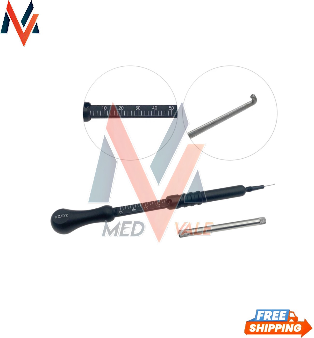 Depth Gauge orthopedic instrument aluminum measure ruler drill hole measurement
