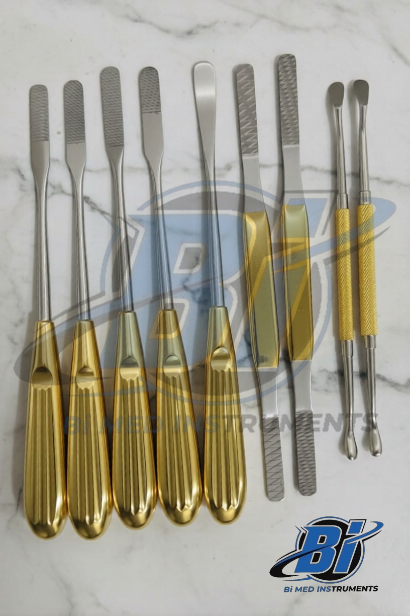 Nasal Rasp Rhinoplasty Nasal Nose Job Rasps Care Instruments Set of 9 Pcs