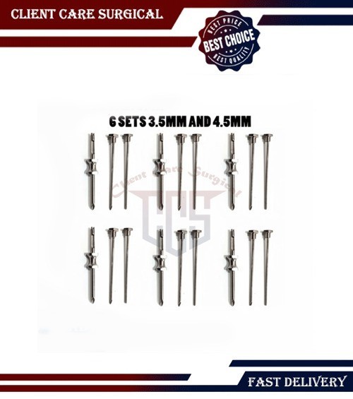 6 Sets HRT Trocar 3.5 mm and 4.5mm Hormone Replacement Pellet Insertion Kit
