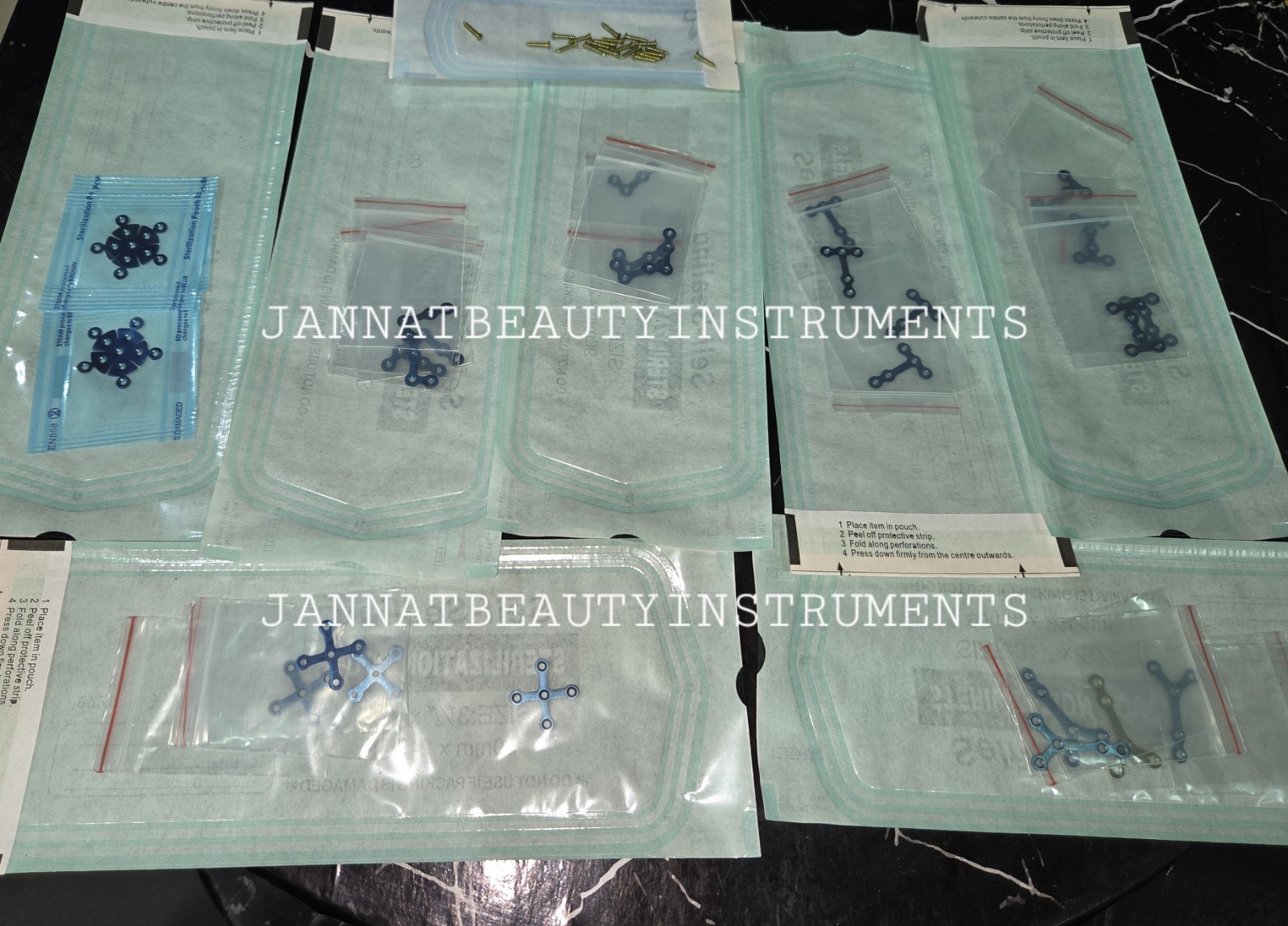 CMF Maxillofacial Titanium Reconstruction Locking Plate 1.5mm 28pc & Screws 40pc