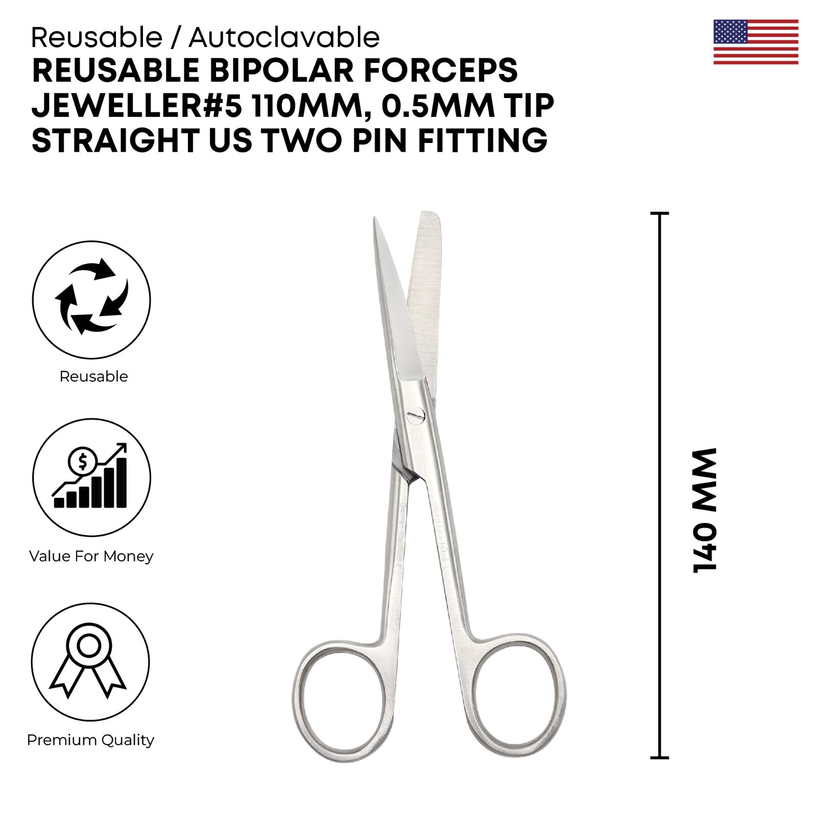 Surgical Operating Scissor Standard Straight 140mm Premium Surgical Instruments