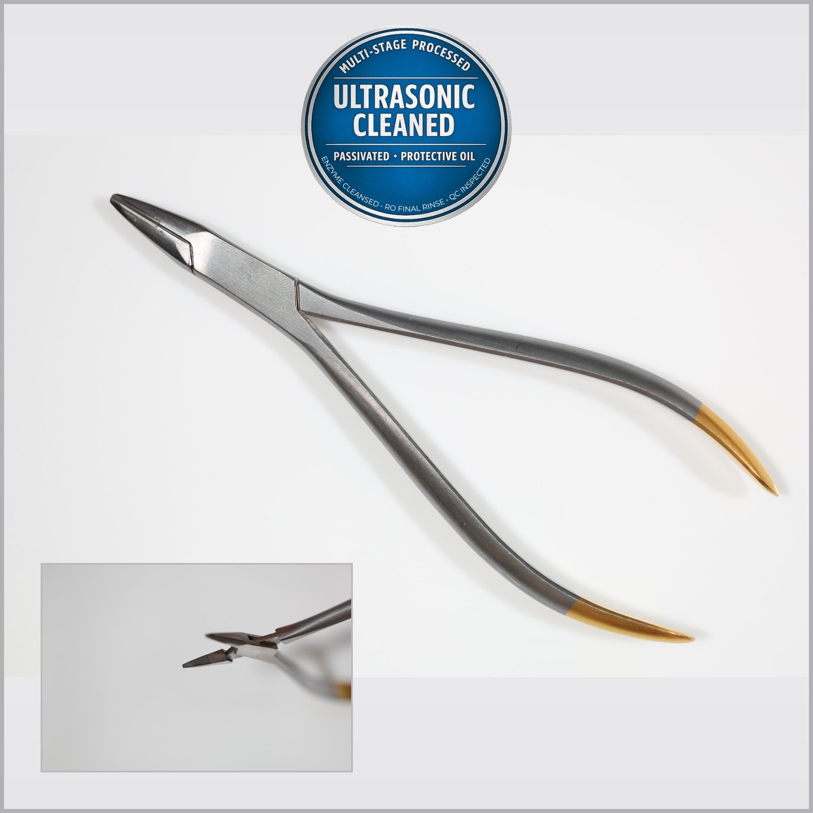 W. Lorenz 01-7465 Plate Bending Plier, Straight, Smooth Jaw, TC, 5in