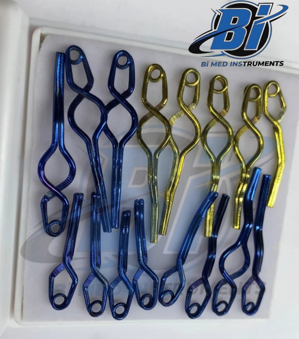 Aneurysm Clips Neurosurgery 16 Pcs Set Titanium Premium Quality Clips