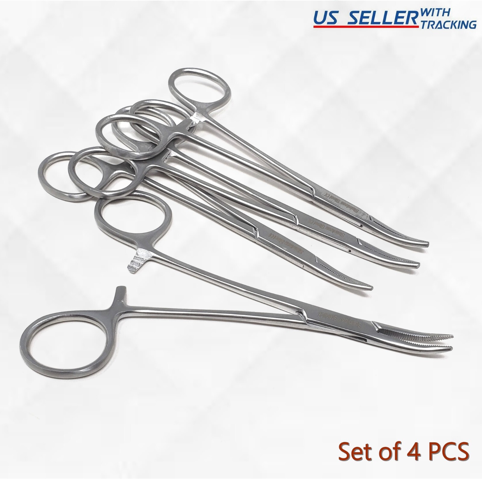 Hemostat Locking Forceps Mosquito 5″ Surgical Dental Curved Instruments 4 Pcs CE