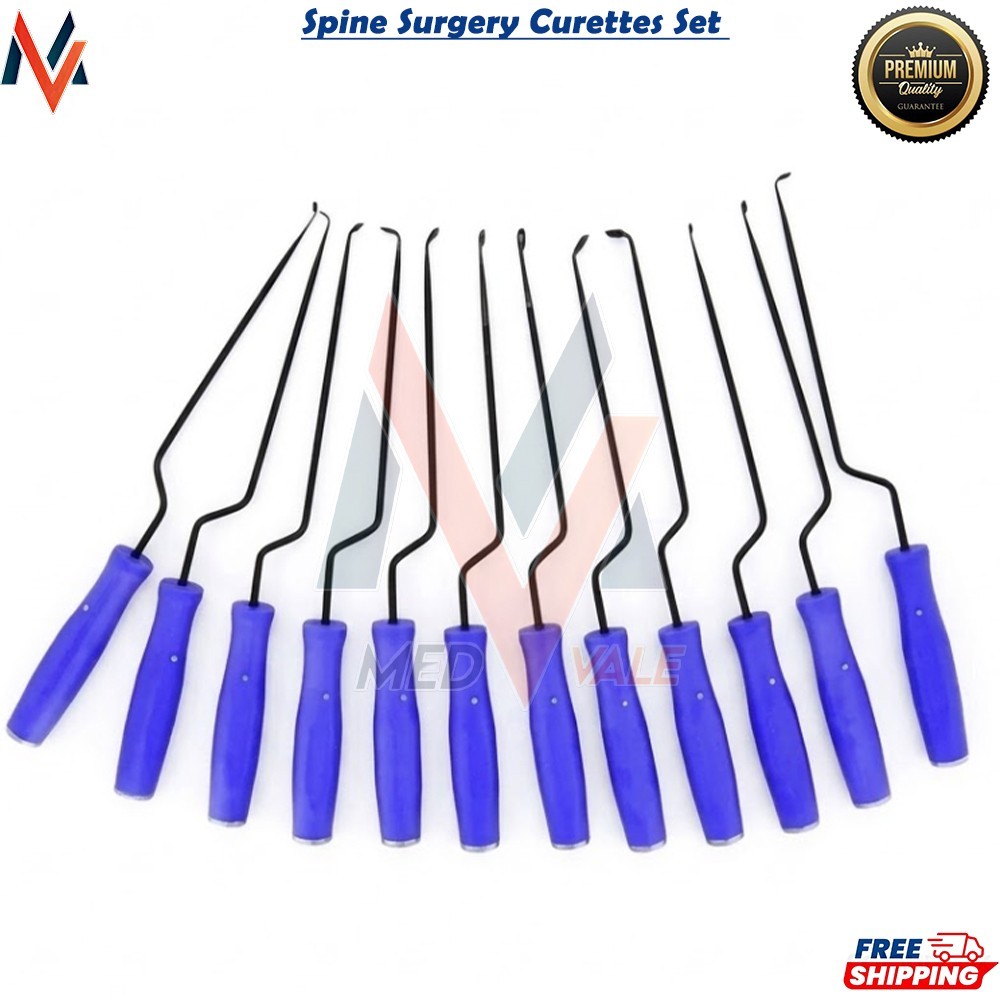 Basic MIS Lumbar Spine Surgery Curettes Set of 12Pcs Instruments Top Quality