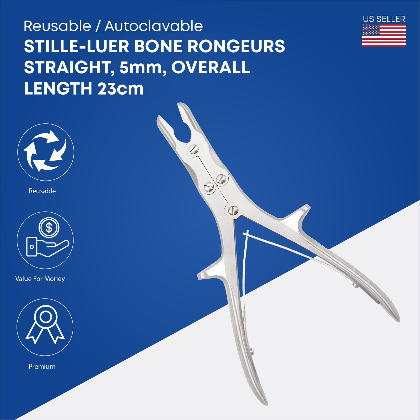 Stille-Luer Bone Rongeurs Straight Double Action – Orthopedic Instrument