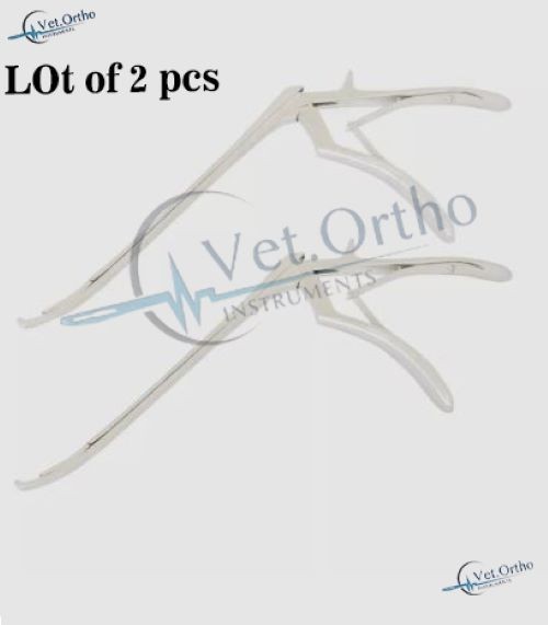 Lot Of 2 Pcs Bayonet Kerrison Rongeurs 45° Curved Up 2mm,3mm Surgical Instrument