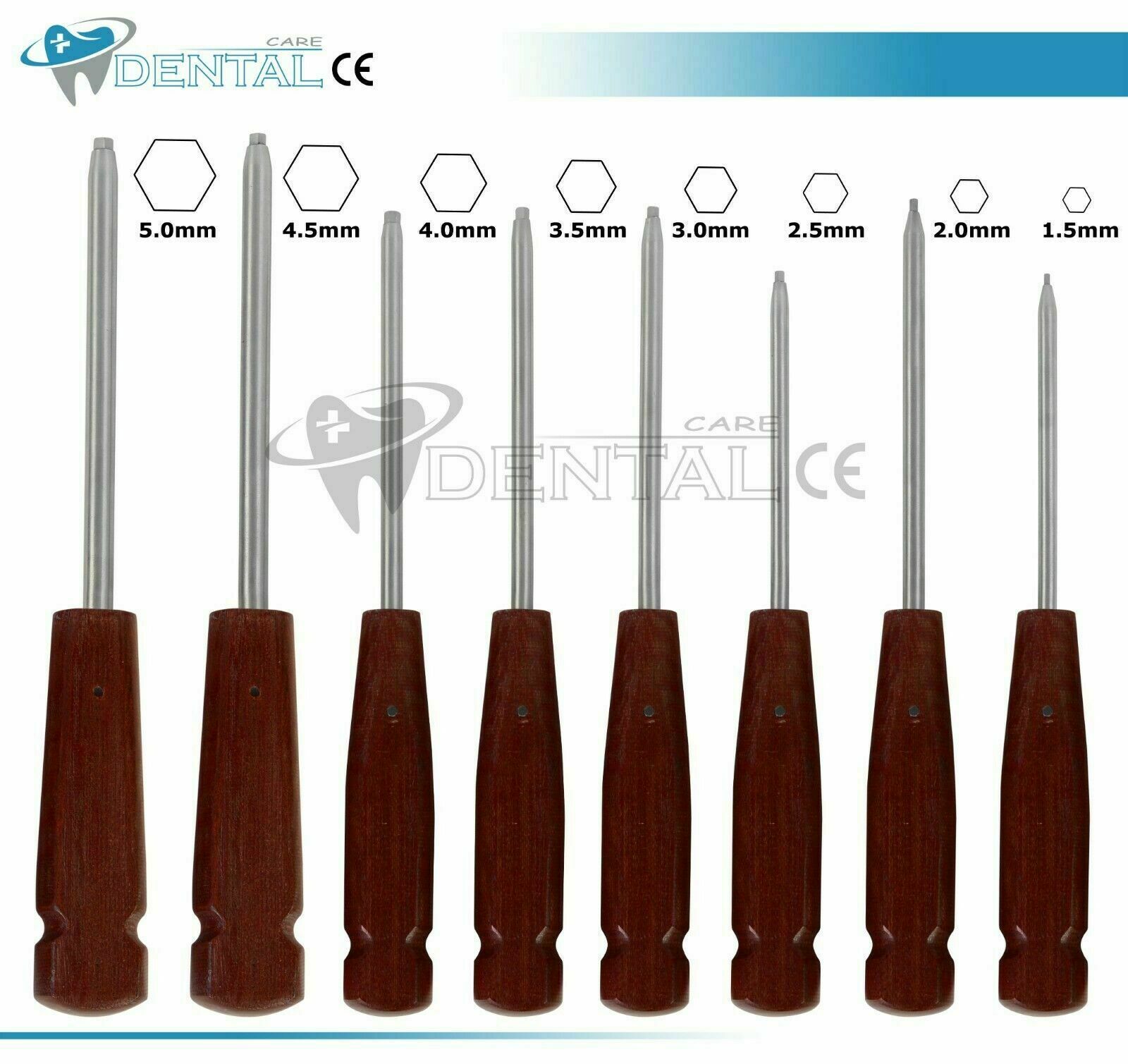 Bone Screwdriver Hex Head 8 pcs Set Surgical Veterinary orthopedics Instruments