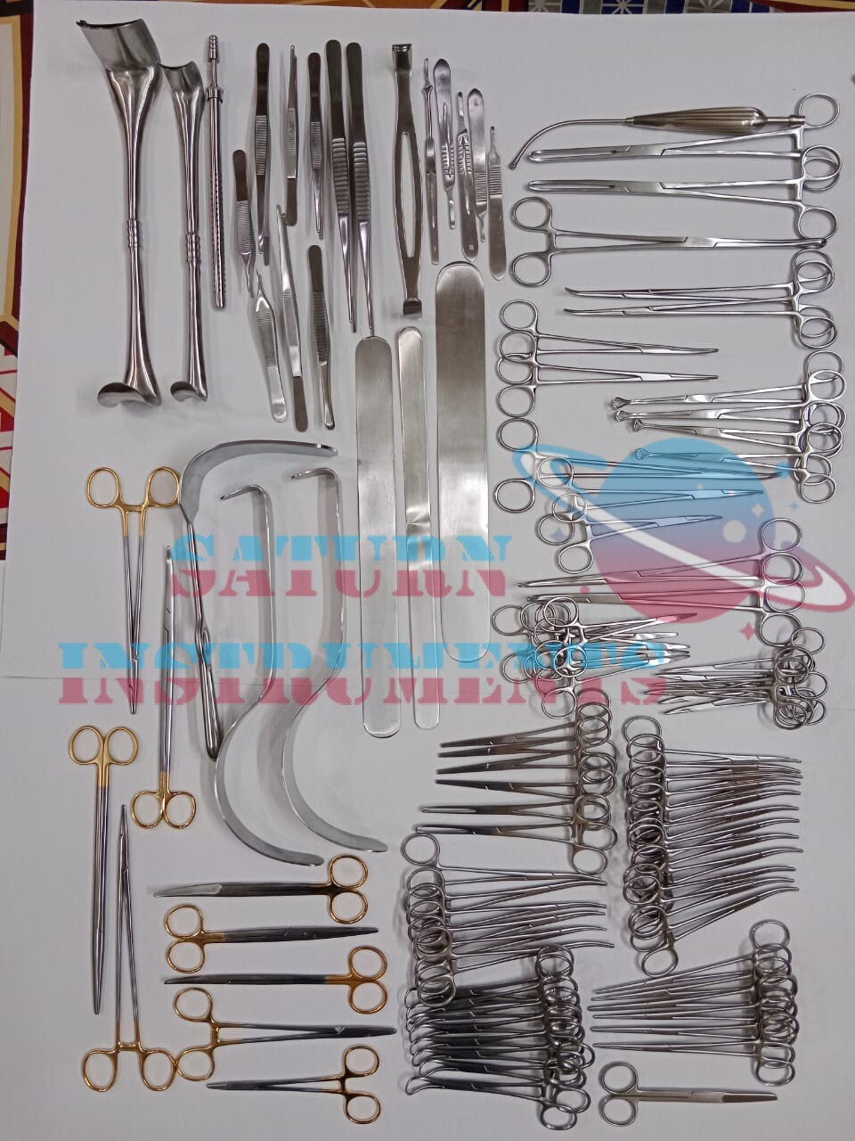 Basic Laparotomy Set 104 Pcs Surgical Instruments Surgery Medical Abdominal Gold