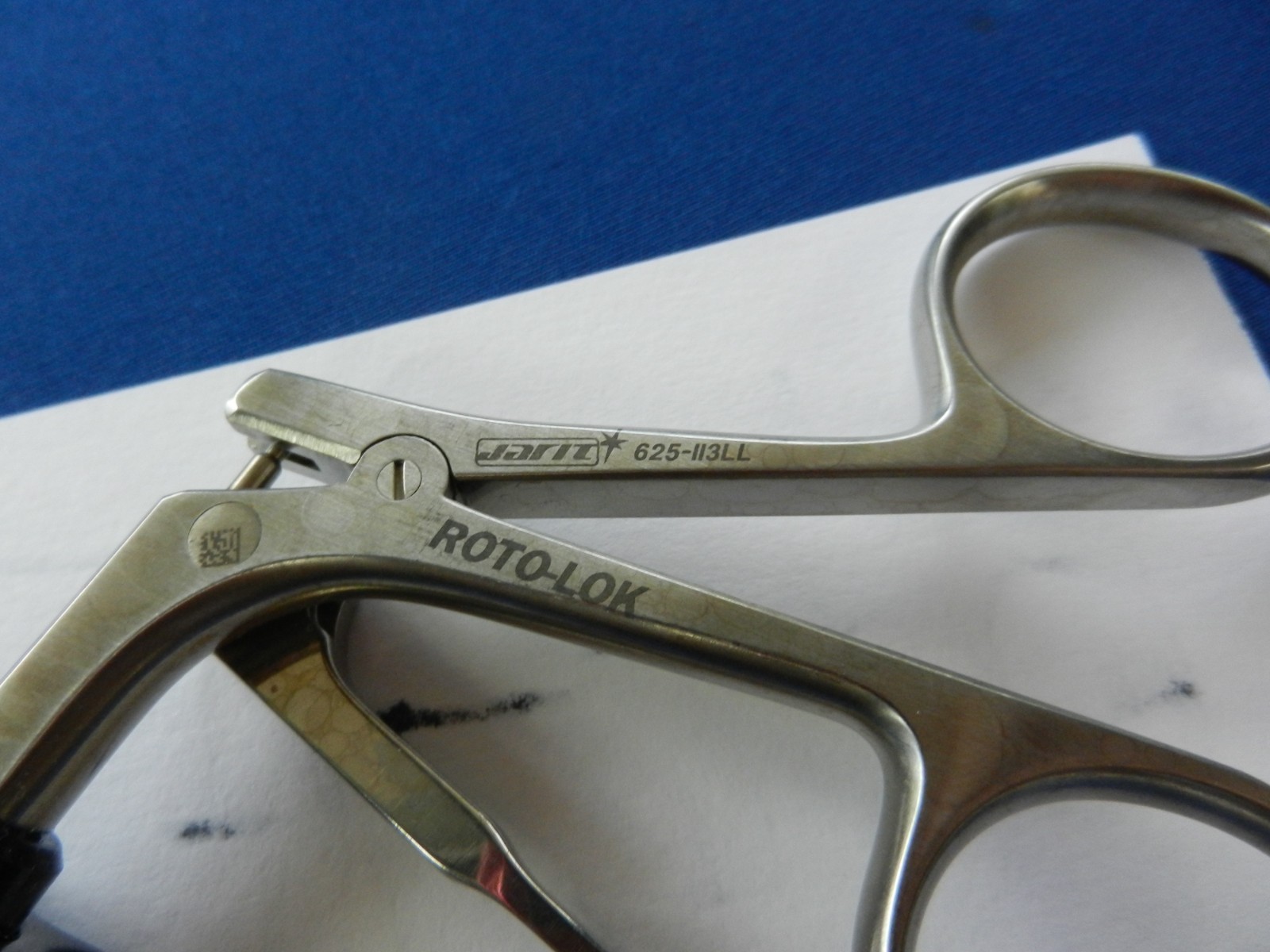 E7449 Jarit 625-113 Roto-Lok Atrau-Allis Grasping Forceps w/ Locking Lever 5mm