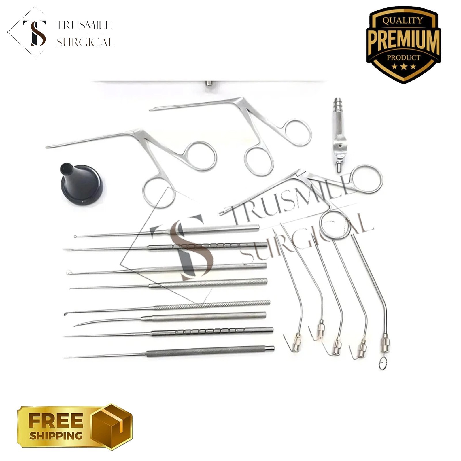 Myringotomy Instruments Set Of 15 PCs For ENT Myringoplasty Surgical Instruments