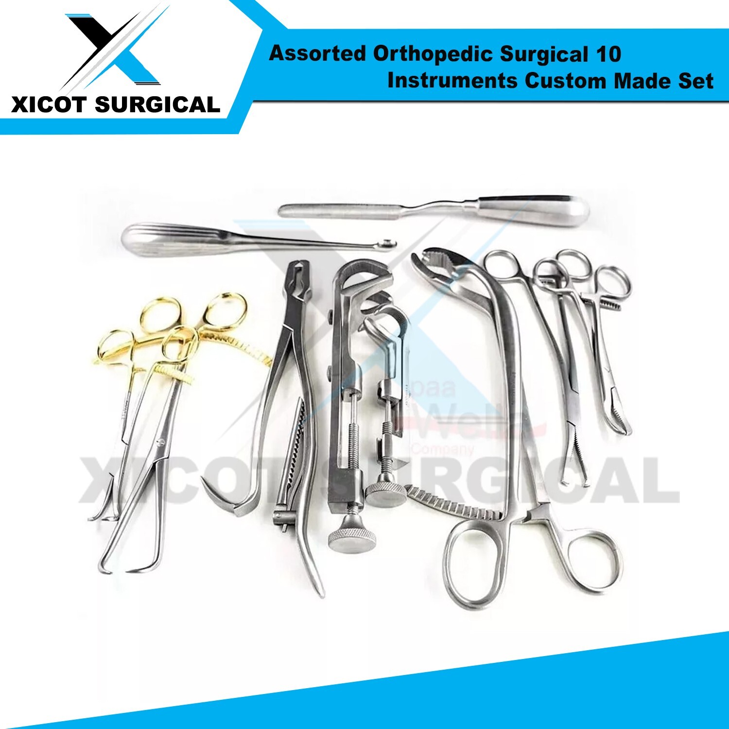 Assorted Orthopedic Surgical 10 Instruments Custom Made Set