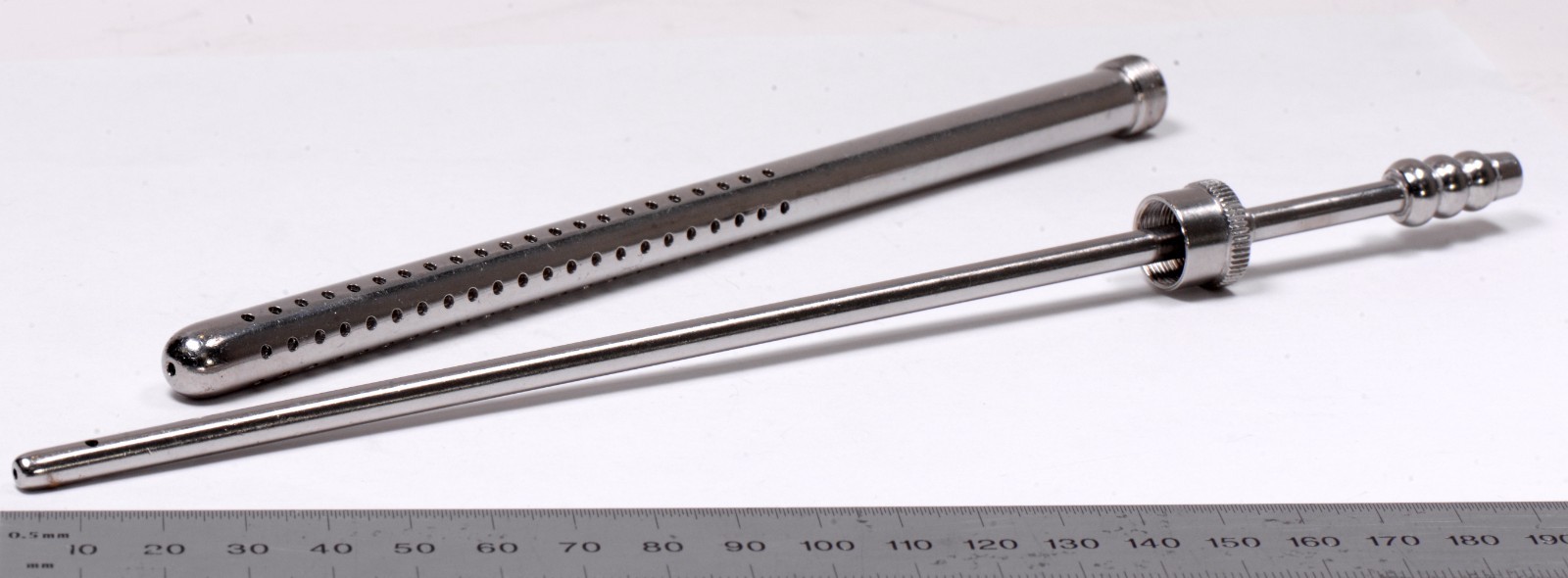 Pool Suction Cannula 9¼” Surgical 9.5mm Tube Perforated Stainless Steel