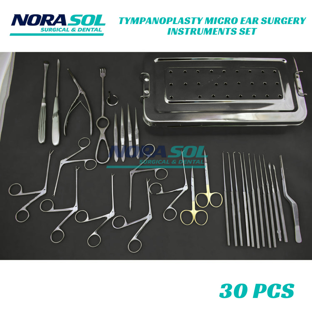 Tympanoplasty Micro Ear Surgery Set 30 Pcs | ENT Otolaryngology | Sterilization