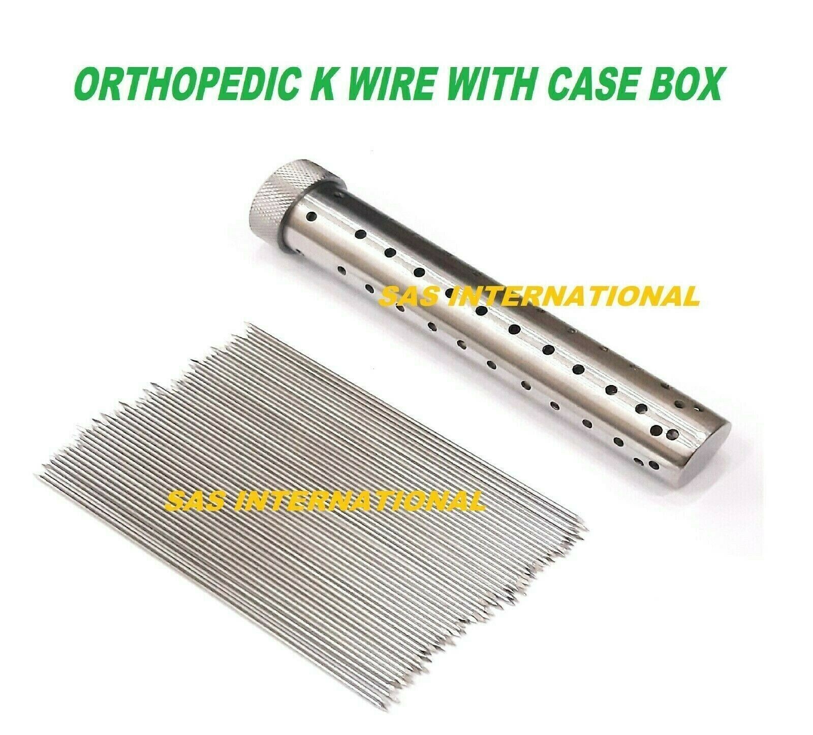 Double Ended K Wire Pack of 50 pcs with Container Surgical Instrument