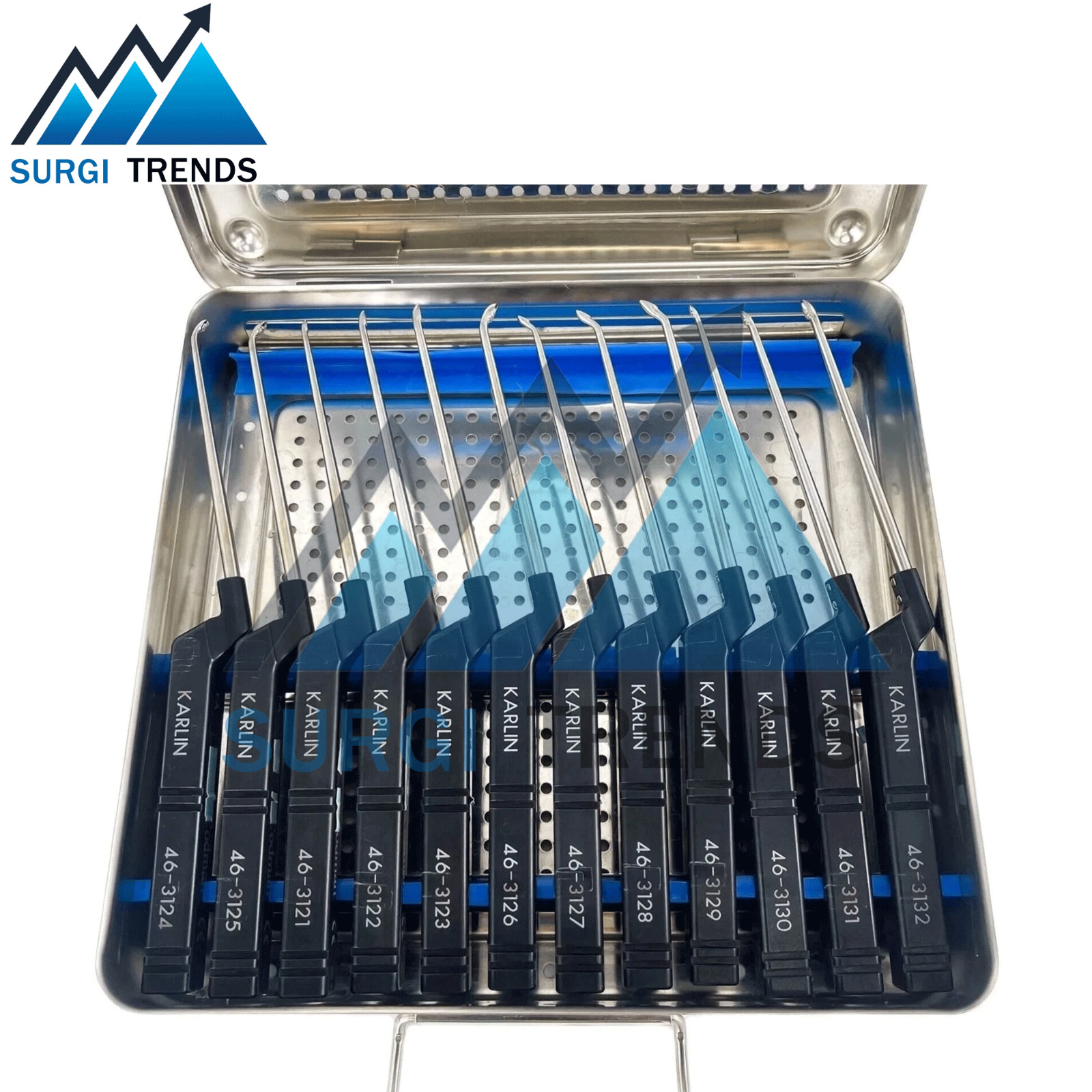 12 Pcs Set Codman, Microdiscectomy KARLIN Curette Instrument Set with Case