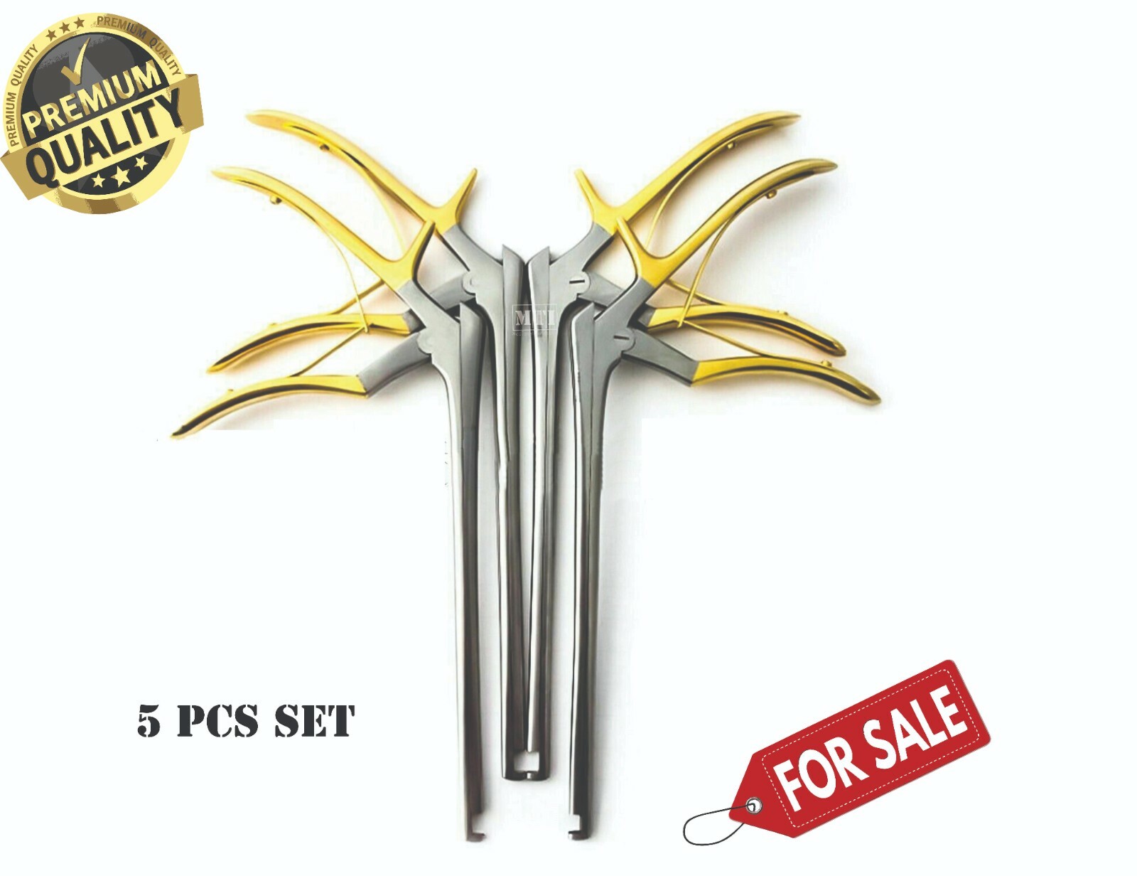 5 KERRISON Rongeurs 7” 1, 2, 3, 4, 5mm up 45 Gold Handle Orthopedic Instruments
