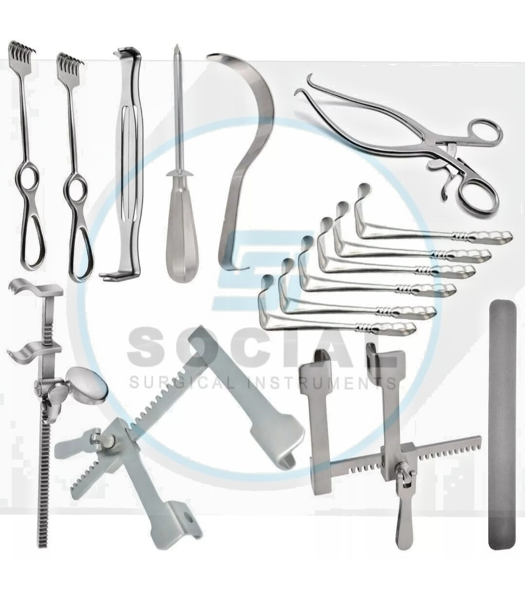 Retractor Instrument Laparotomy Orthopedic Surgical Instruments Set Of 17 Pcs