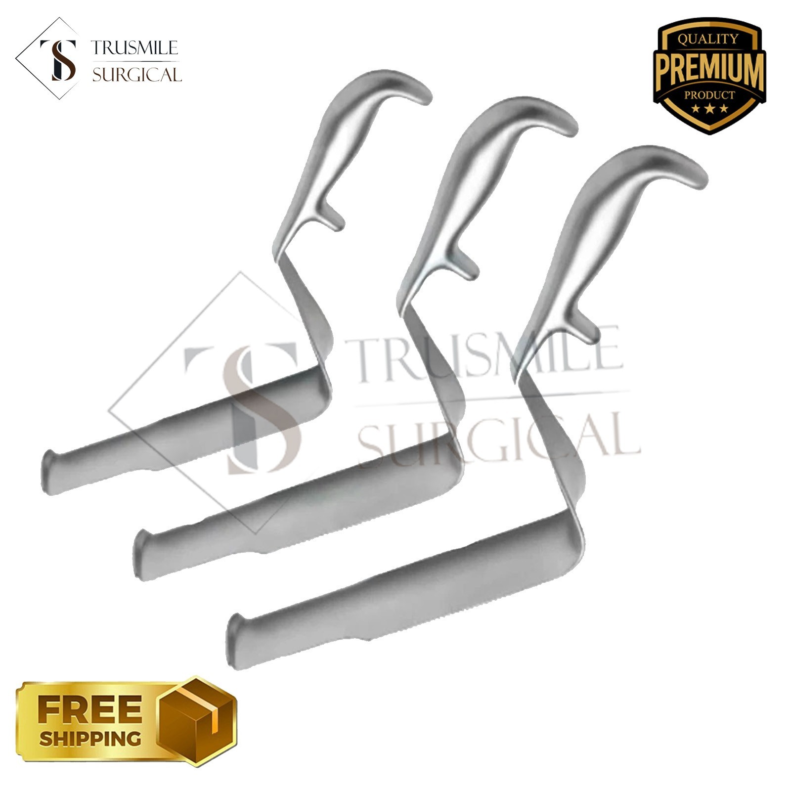 ST Mark Pelvis Retractor Deep Surgery Set Of 3Pcs Orthopedic Surgical Instrument