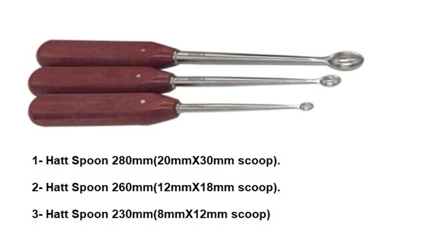 Hatt Spoon 280mm, 260mm, 230mm, 3 Pcs Set in Seel Surgical Orthopedics Instrumen