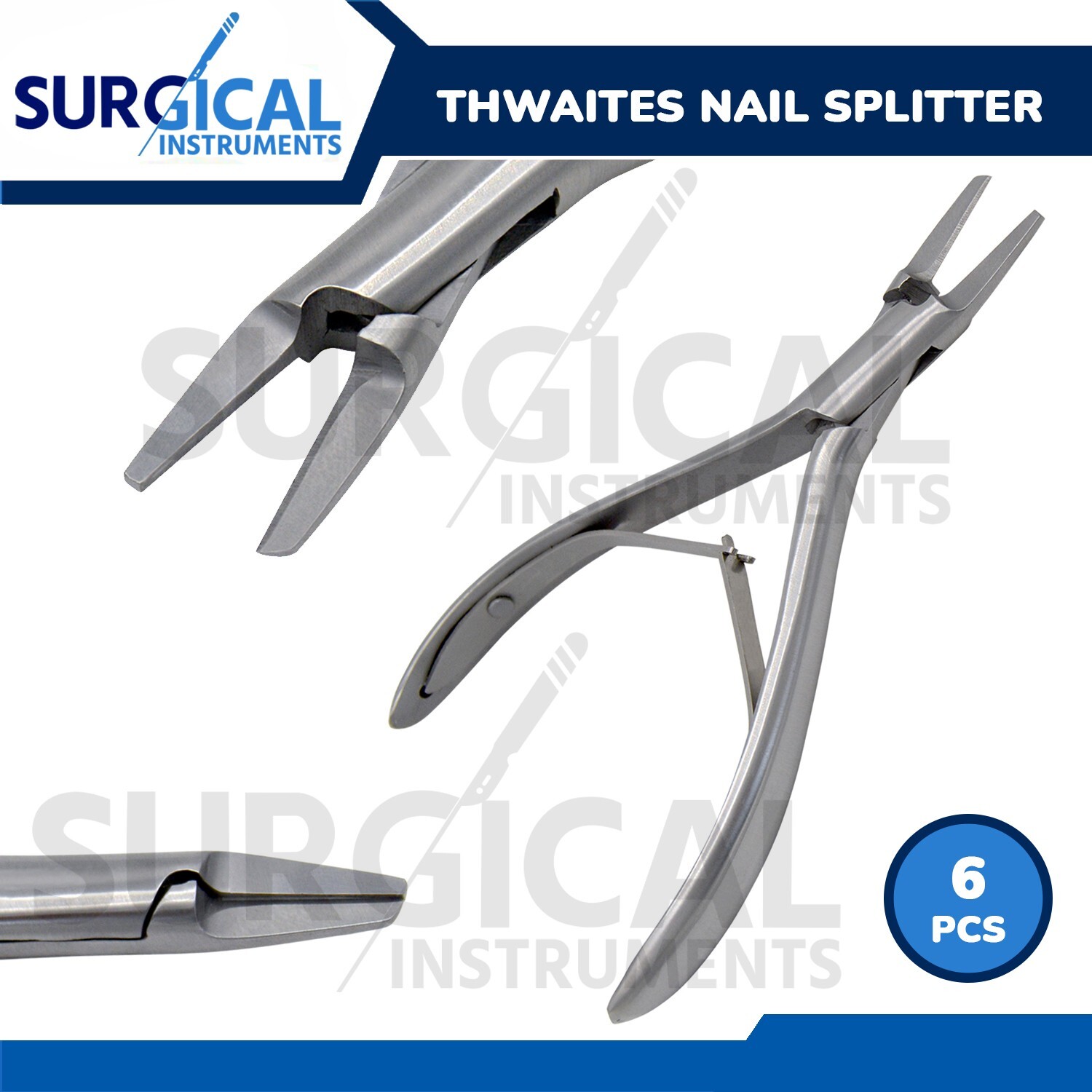 6 English Anvil Pattern Nail Splitter Dermatology Podiatry Surgical Instruments