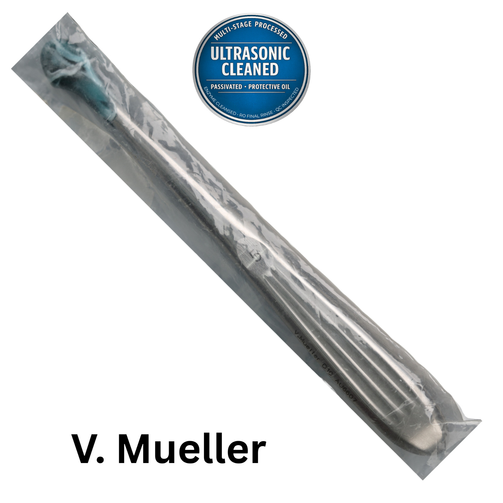 V Mueller AU6607 Sprat Mastoid Curette, Size 5, 8.9mm Cup, Straight, 6.5″