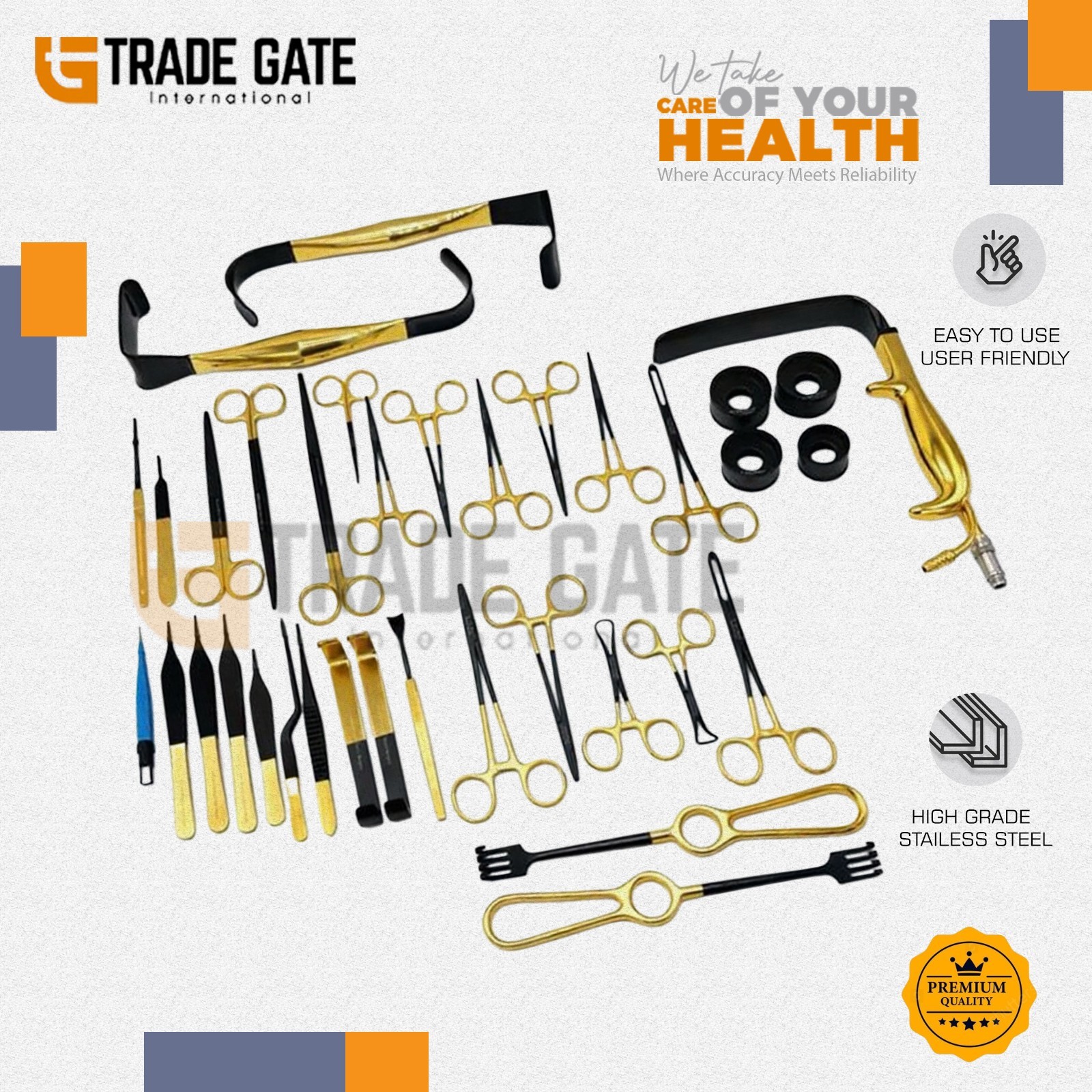 Breast Surgery Instruments Se 38 Pcs , Plastic Surgery Set, Breast Augmentation