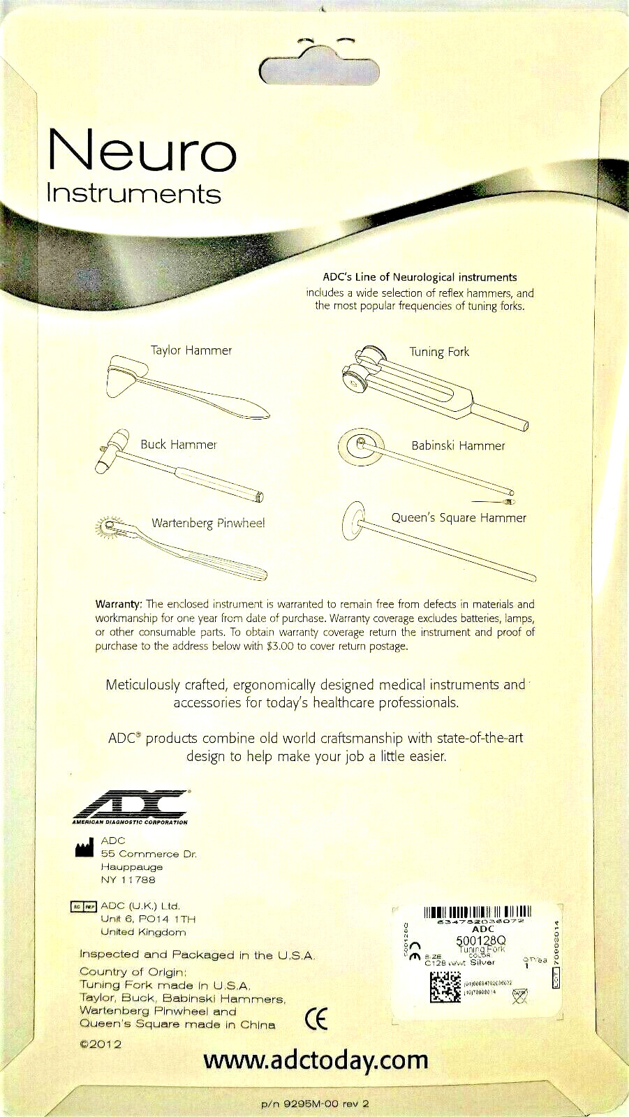 ADC Neuro Instruments Tuning Fork 128 Hz Satin Aluminium
