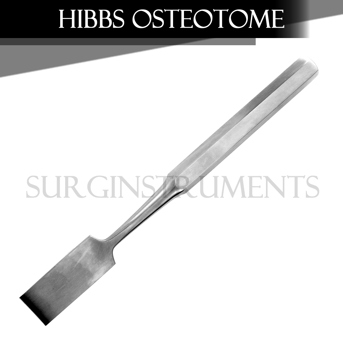 HIBBS Gouge Surgical Orthopedic Instrument 9″ 1/4″ Curved Stainless German Grade