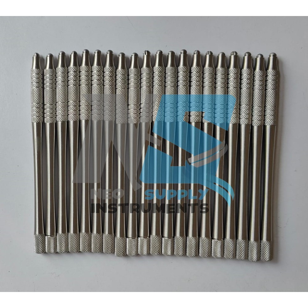 Beaver Blade Handle Round Knurled 20 pcs Stainless Steel Surgical Instrument