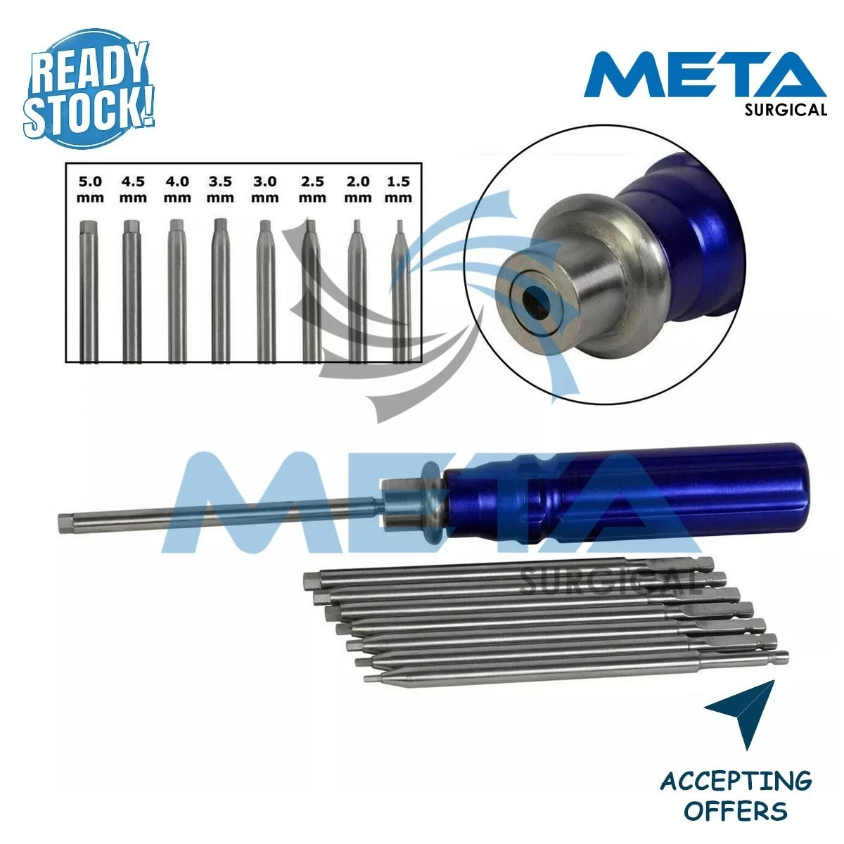 Orthopedic Bone Screwdriver Set With Quick Coupling Handle Surgical Instruments