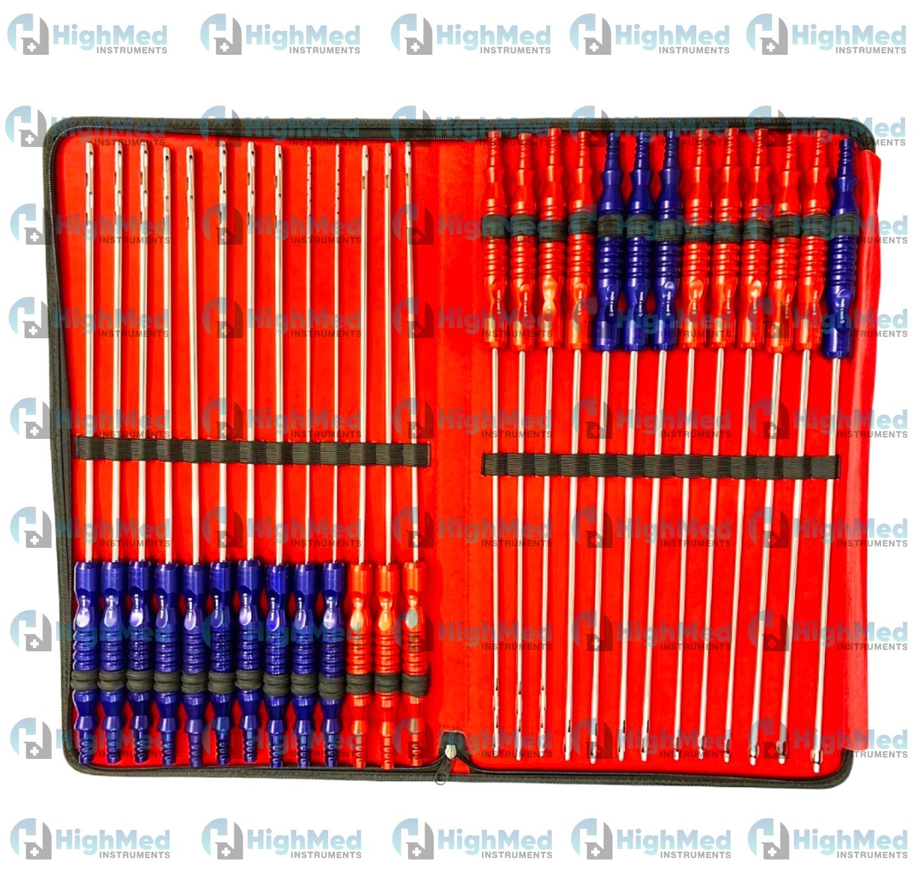 New Fixed Handle Cannula Set of 26 pieces Liposuction Surgical Set with Pouch