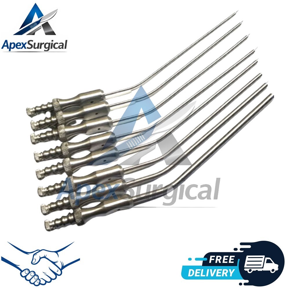 Frazier Suction Tube 6,7,8,9,10,11,12,15 Surgical Diagnostic Instrument Set of 8