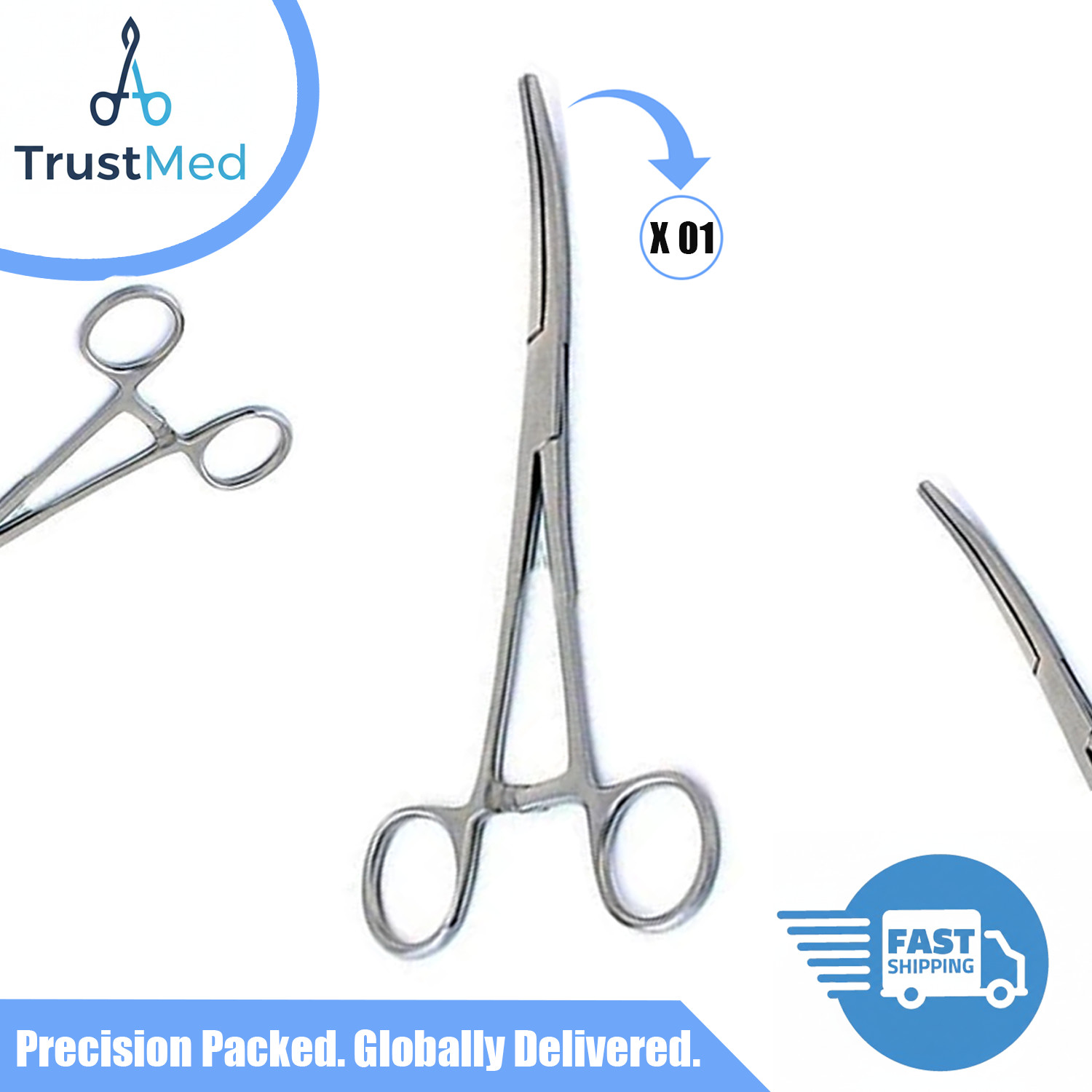 Curved 7″ Tonsil Hemostatic Forceps 1 Piece Surgical Instruments German Grade