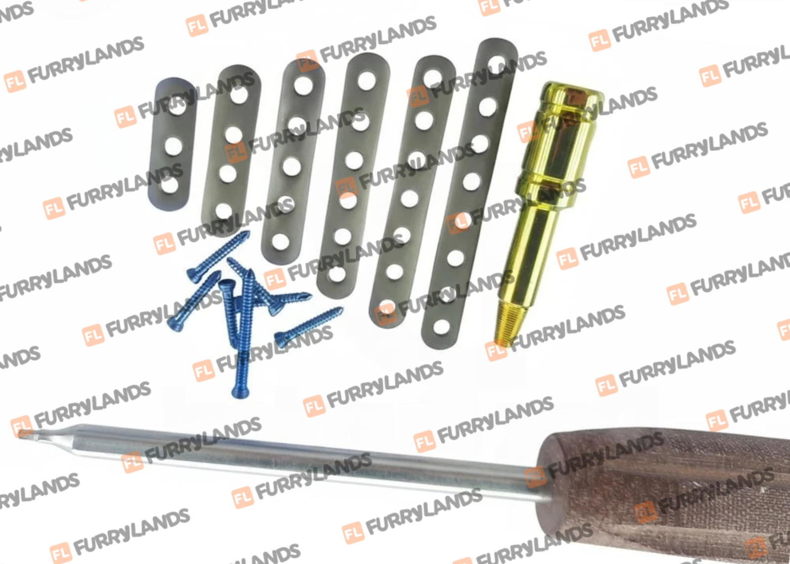1/4 Tubular Locking Plate 2.7mm 3–8 Holes with LCP Screws – 41 Pcs Titanium