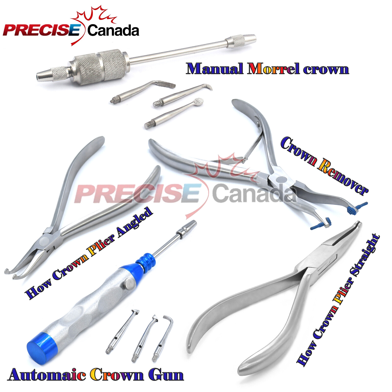 Set of 5 Dental Crown Removing Instruments Orthodontic How Pliers Surgical Tools